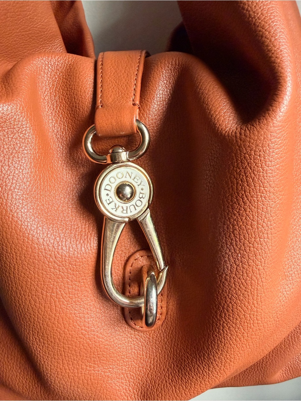 Leather Hobo Shoulder Bag in Cognac Brown - Picture 2 of 10